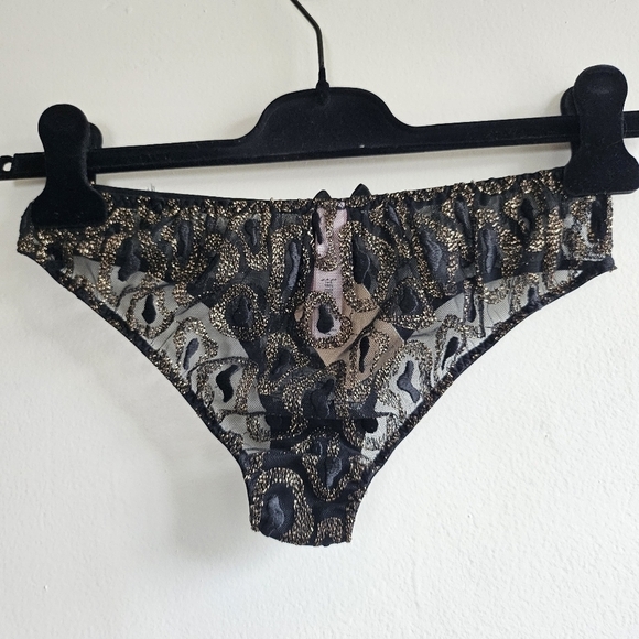 Agent Provocateur Gina Leopard Print Black/Gold Brief Panties NWT AP 2/Small - Picture 13 of 16
